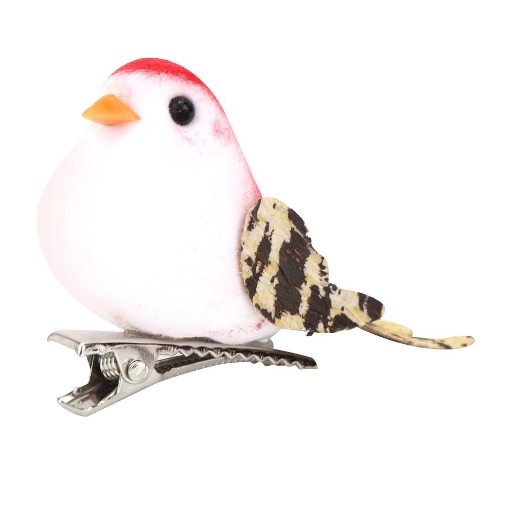 Characteristic Red Color Simulation Artificial Bird Decoration, 12pcs Quality Foam Fther Craft Clip Garden Home Wedding Window Ornament Prop, 100 Bran
