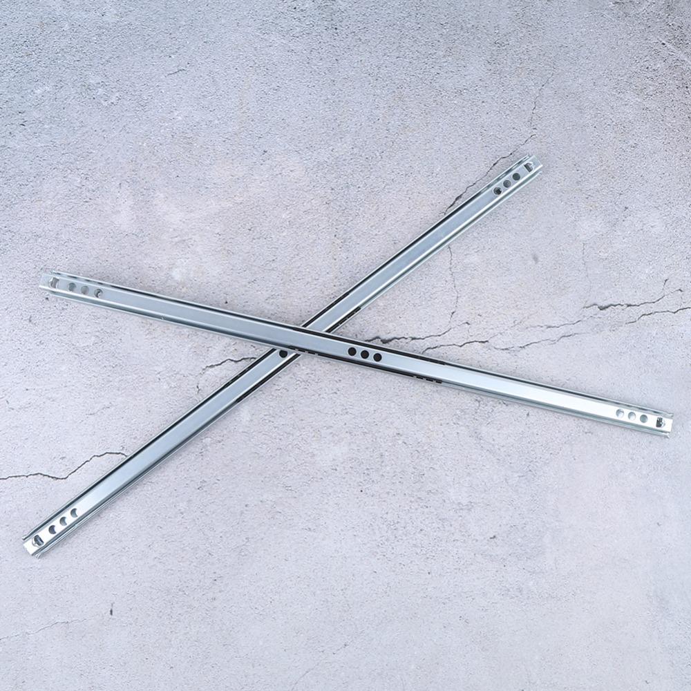 2Pcs Cold-Roll Steel Sheet Drawer Slide Rail Two Way Slide Drawer Slide Track Dresser