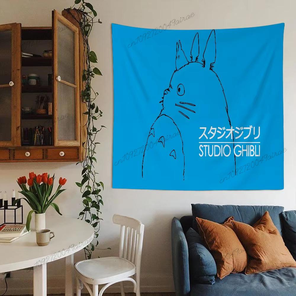 Animal Studio Ghibli TTotoroes Tapestry Anime Tapestry Wall Hanging Cloth Bedroom Wall Art Decor Background Cloth Flag Banner