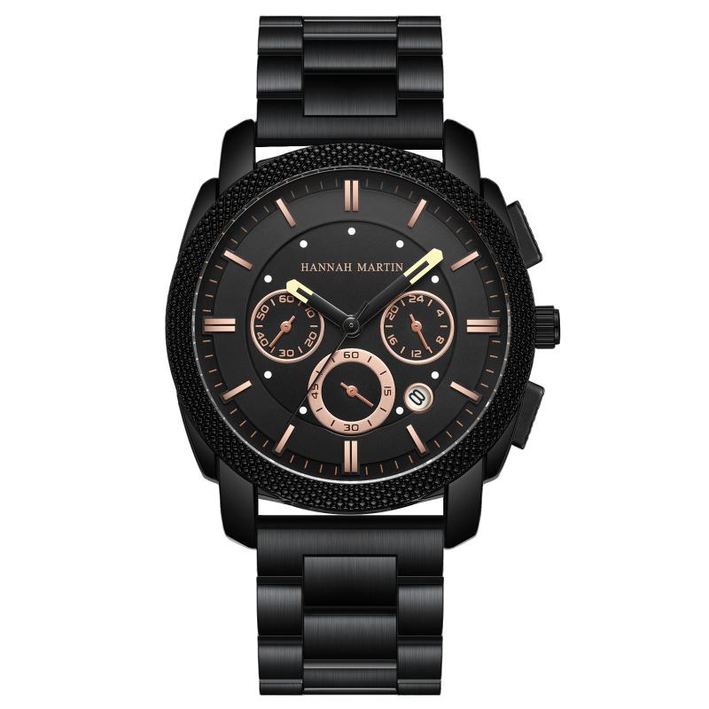 New Fashion Multifunctional Chronograph Waterproof Quartz Watch Three Eyes Sports Watch Calendar Watch