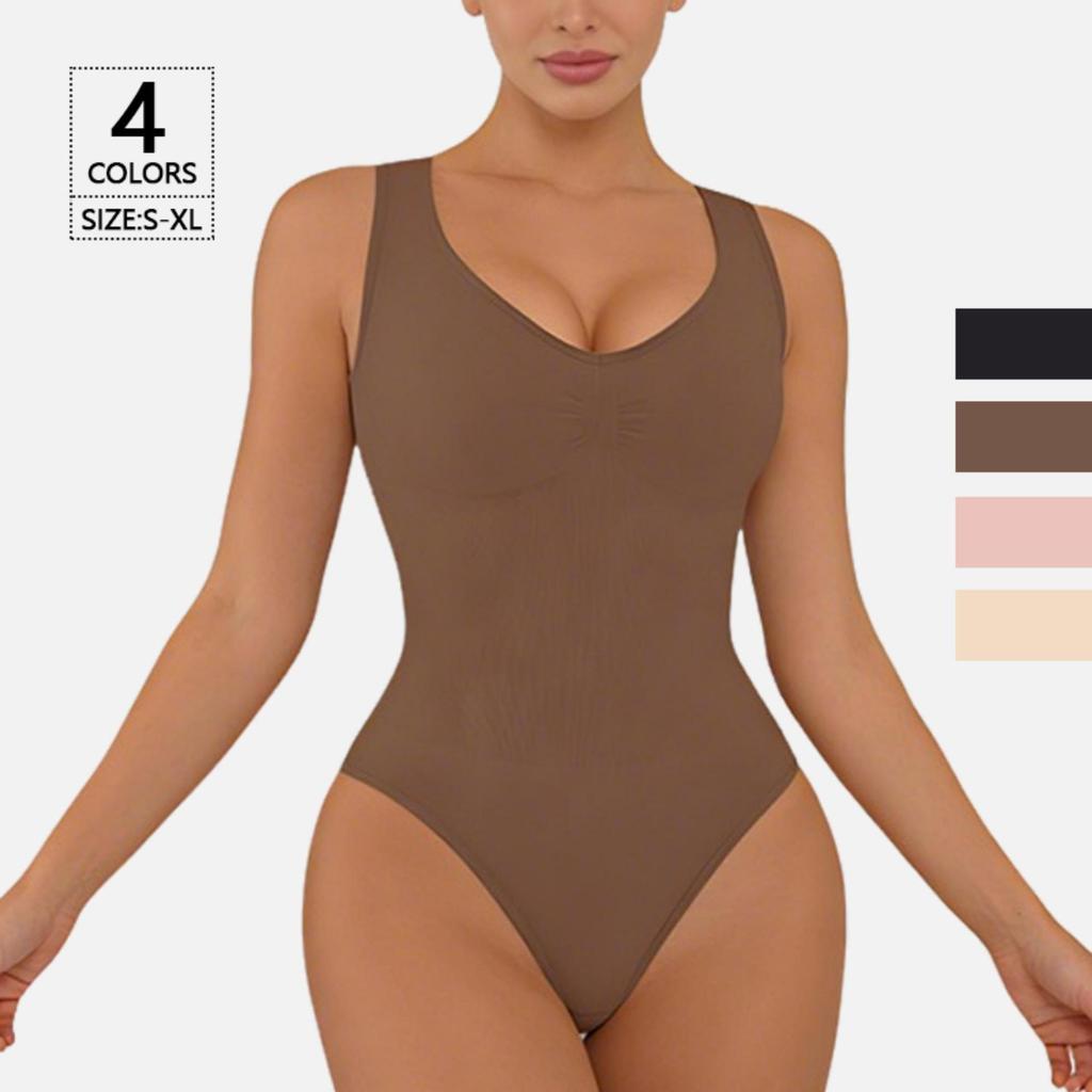 Nahtloser Damen-Jumpsuit mit Kreuzrücken und Tanga: Modisch, Hohe Elastizität, Formt Taille & Bauch, Atmungsaktiv, Hautfreundlich.