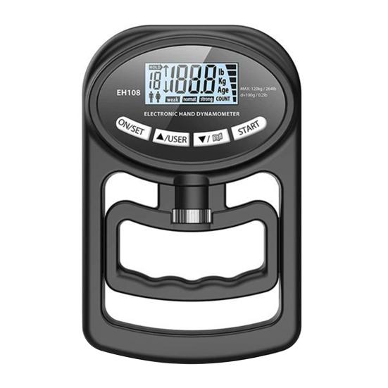 

Электрический тестер силы хвата Светодиодный дисплей Ручной динамометр для силы хвата Тренажер-гриппер Ручной измеритель силы хвата Усилитель силы хвата Кистевой эспандер чёрный