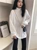 Women's Plus Size Long Sleeve T-Shirt, Thick Warm Fleece, Half-High Collar, Belly-Covering Base Layer for Autumn/Winter