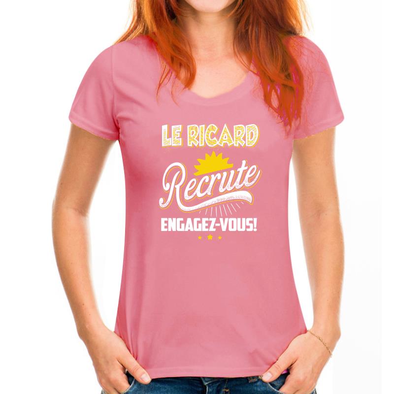 

Men‘s’ T Shirt Summer Le Ricard RECRUTE ENGAGEZ-VOUS Women T-Shirt XXL