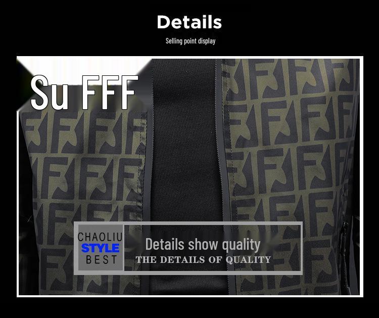 European Style Men's Spring/Autumn 2025 Trendy Casual Hooded Jacket