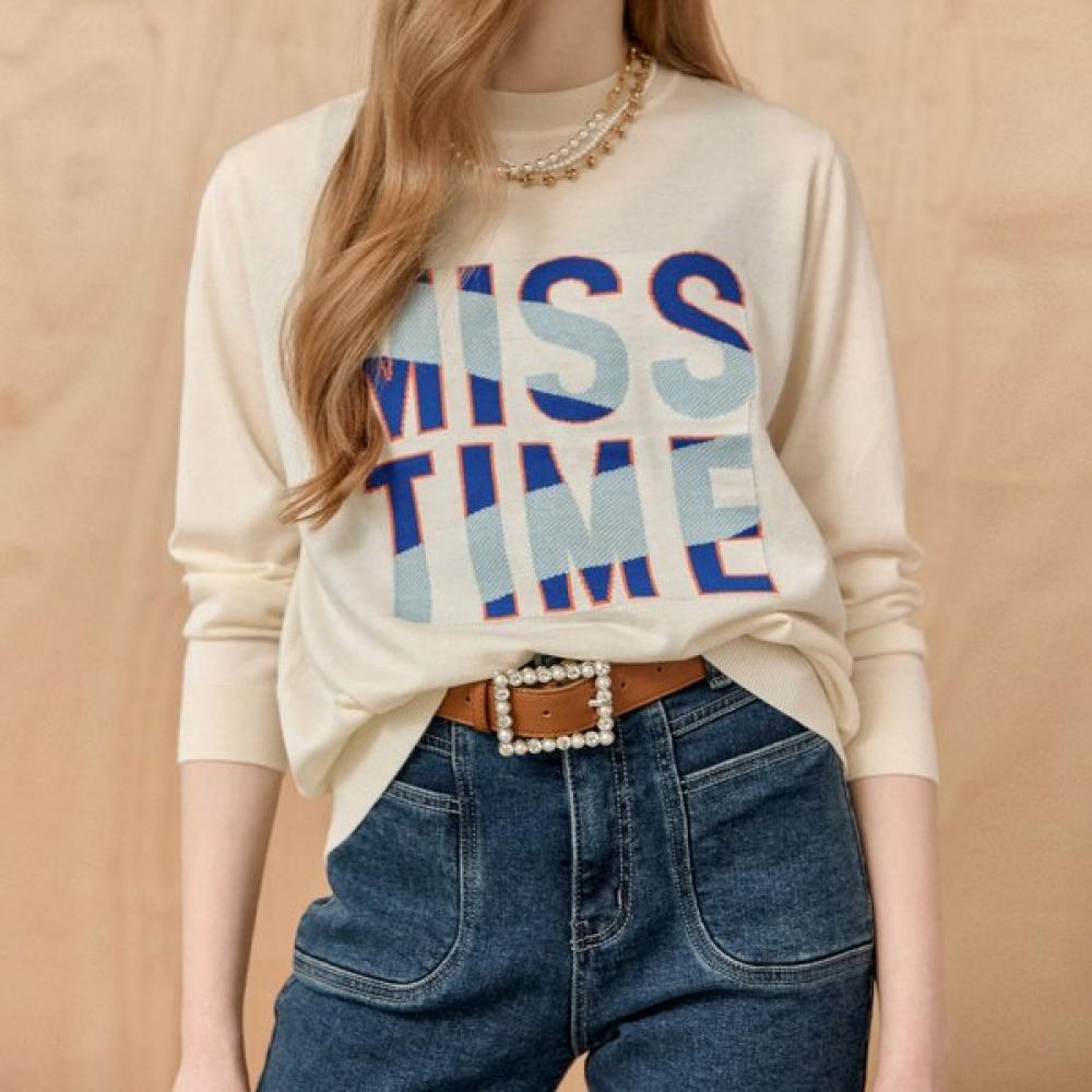 

Maxza Vivid Lettering Wool Blend Round Neck Knit Zd03qk021on blacks/FREE