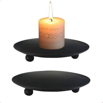 Iron Plate Candle Holder Decorative Iron Candle Plate Pedestal Candle Stand for Wax Candles Spa Wedding Birthdays Party Holder Decor