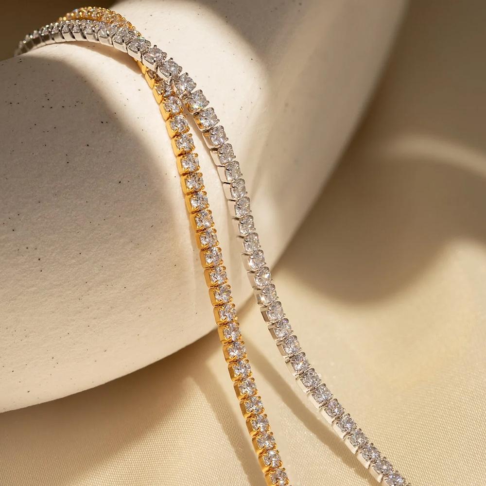 EManco Elegantes Geburtsstein-Tennisarmband mit Zirkonia-Diamanten