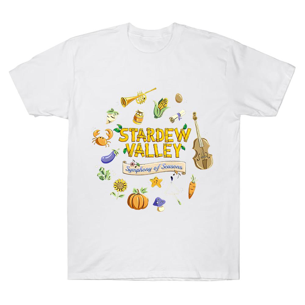 Symphony of Seasons Tour T-Shirt Stardew Valley T Shirt Gamer Lover Cotton Short Sleeve Tshirt Women Men Cotton Clothing Comfort Top