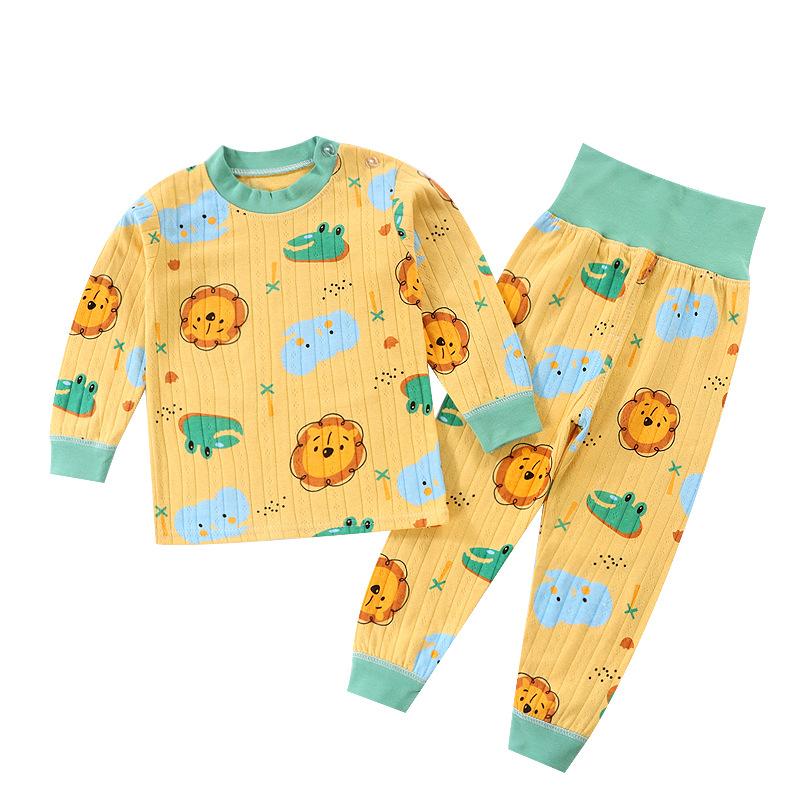 Nowe jesienne ubrania dla dzieci, długie spodnie, bawełniane garnitury, piżamy dla chłopców i dziewcząt na wiosnę i jesień, dziecięce z wysokim stanem, serwis domowy