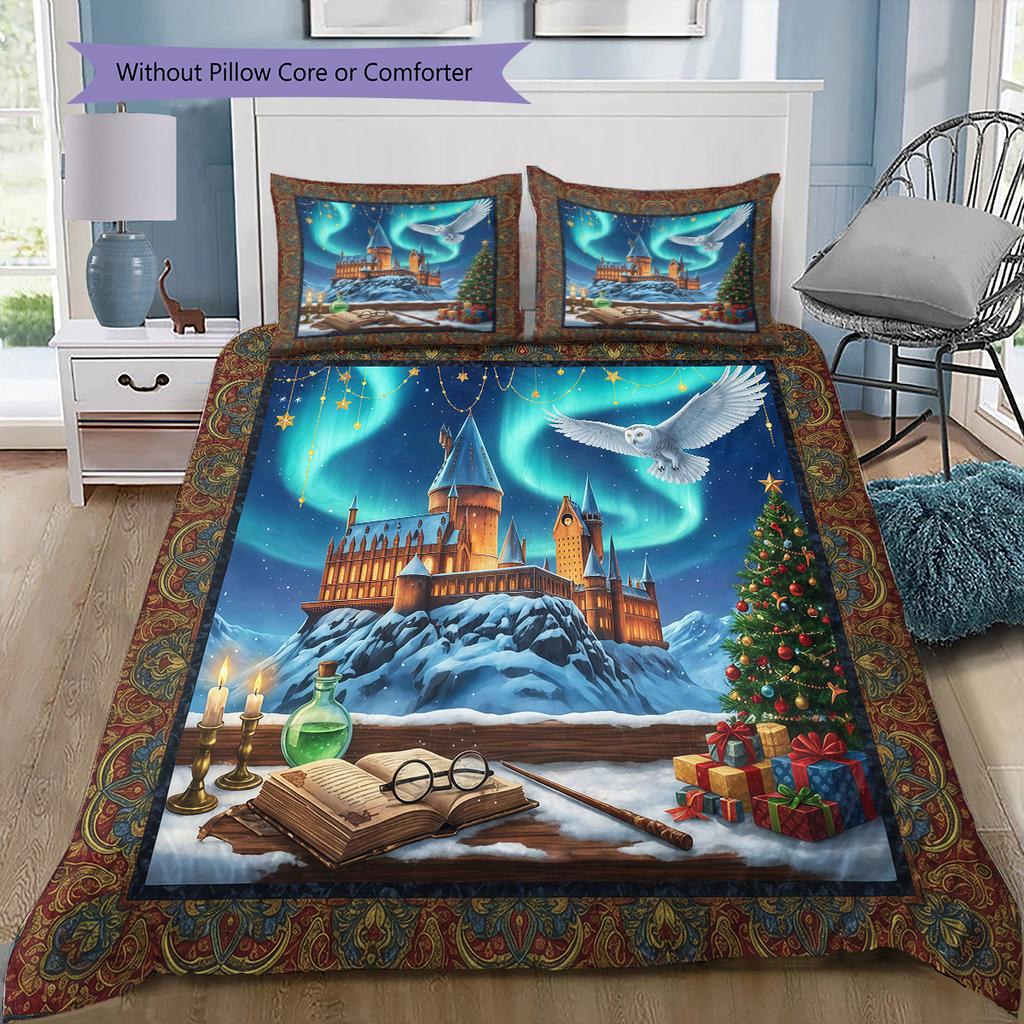 Cartoon Pattern Bedding Quilt Set Quilt Cover Pillowcase Home Decoration Birthday Gift (1 * duvet cover + 2 * pillowcase, without core)