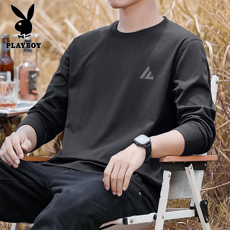 PLAYBOY Men's Pure Cotton Long Sleeve T-Shirt