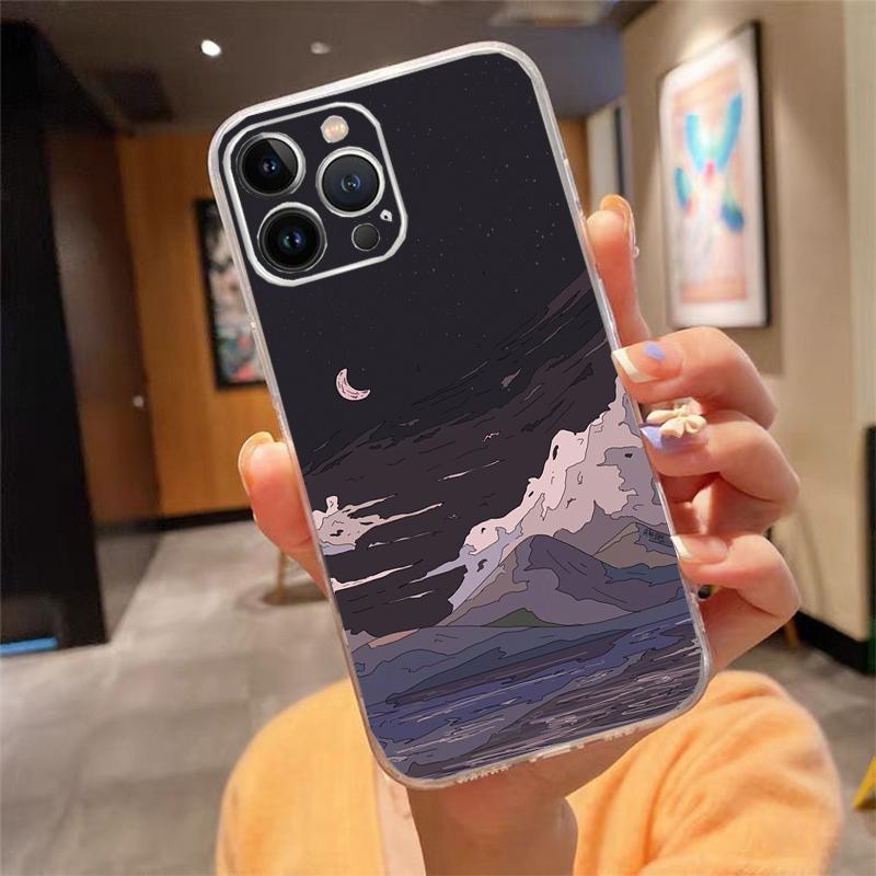 Phone Case For iphone 17 Pro Max Air 17 16 15 14 13 Pro Max 15Plus 15 16 Pro Scenery Sky Moon Landscape