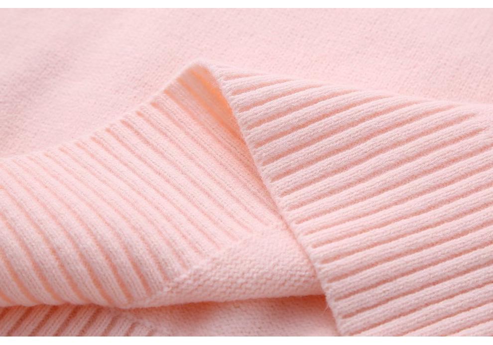 2023 Winter Solid Color Sweet Round Neck Pullover Sweater