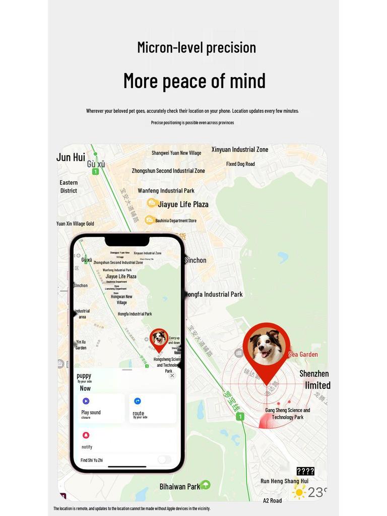 Pet Tracker Collar: Compact Cat & Dog Locator, Anti-Lost Device, Phone Finder