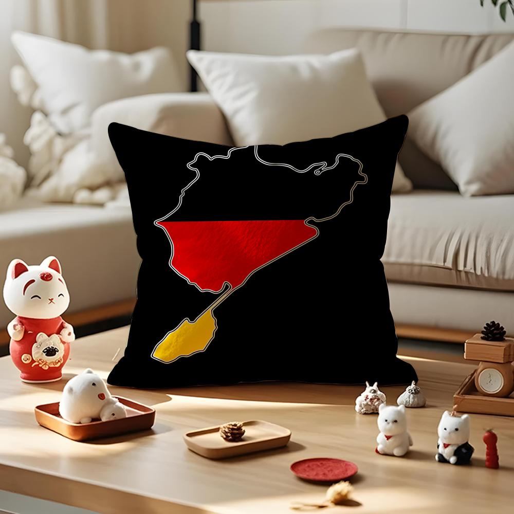 Classic N-Nurburgrings Cushion Cover Silky Short Plush Invisible Zipper Dustproof Sofa Pillow Case For Home Decor