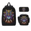 Dreamcatcher Owl Backpack Student BookBag School Bag Computer Shoulder Bags 3ps Insulated Lunch Bag Pencil Case