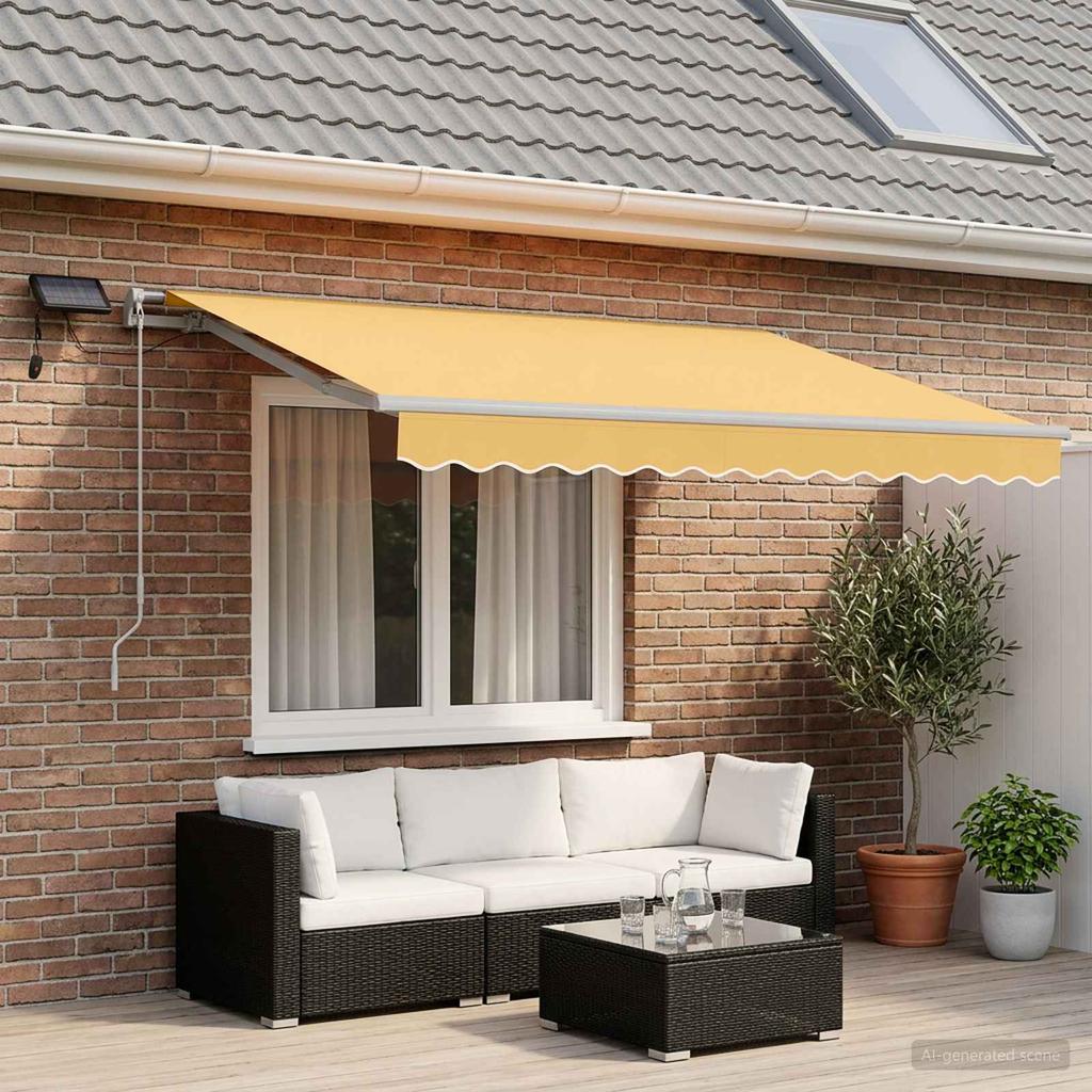Retractable Awning Sand 500 X 300 Cm Fabric and Aluminum