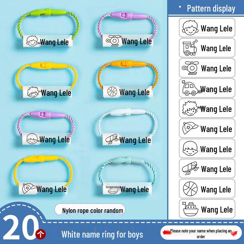 Back-to-School Name Tag Stickers & Lanyard Buckles for Kids' Shoes & Backpacks - Baby Name Circle