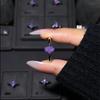 Minimalist Purple Water Drop Rhinestone Ring - Exquisite, High-End Index Finger Accessory