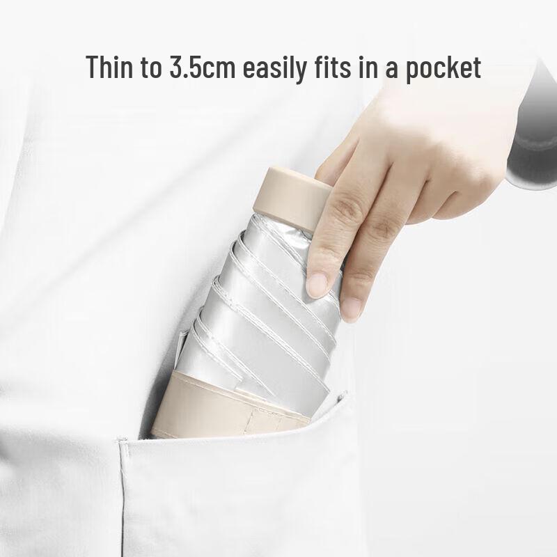 Compact 5-Fold UV Protection Travel Umbrella