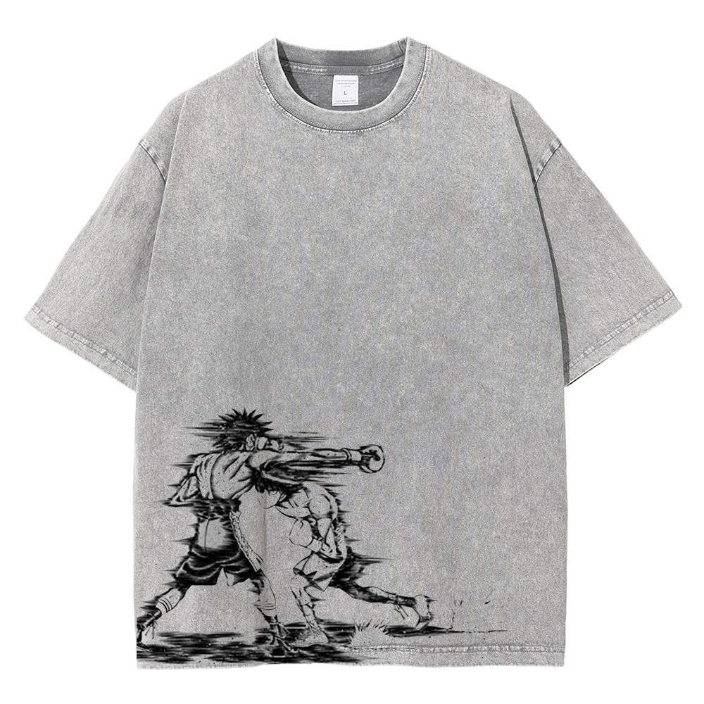 Men Women Hajime No Ippo Anime T Shirt Kamogawa Boxing Gym Makunouchi Takamura KGB Graphic Tshirt Male Washed Cotton Tshirts