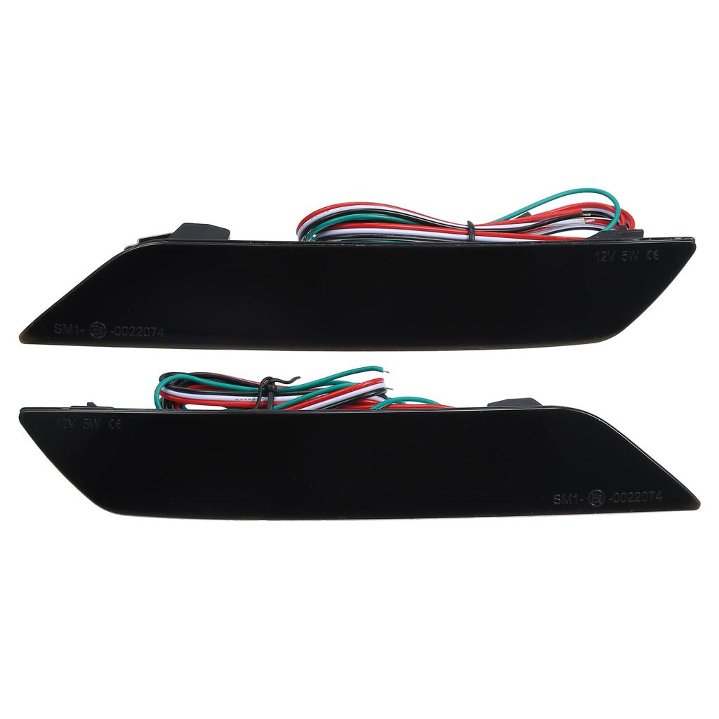 ABSOPRO Rear Bumper Reflector Red LED Fog Brake Tail Part Numbers for Honda Civic Plastic with Black Set Lights, 33555-TR0-A51/33505-TR0-A51,