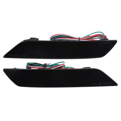 ABSOPRO Rear Bumper Reflector Red LED Fog Brake Tail Part Numbers for Honda Civic Plastic with Black Set Lights, 33555-TR0-A51/33505-TR0-A51,