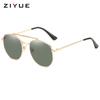 New metal double beam sunglasses, men's and women's sunglasses, European and American trend fashion sunglasses