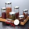 With Stainless Steel Lid Sealed Can Transparent Coffee Bar Station Organizer  Kitchen Supplies