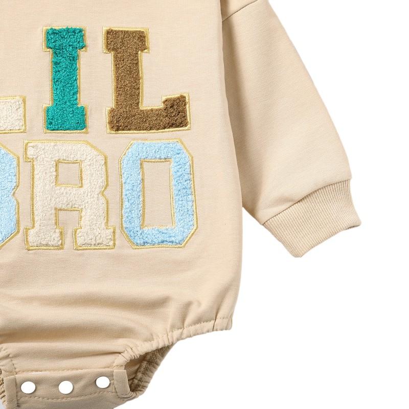 Salopetă pentru bebeluși, cu mâneci lungi, cu litere imprimate