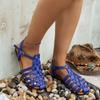 Baotou sandals women's summer new flat-bottomed buckle fashionable large-size beach sandals women
