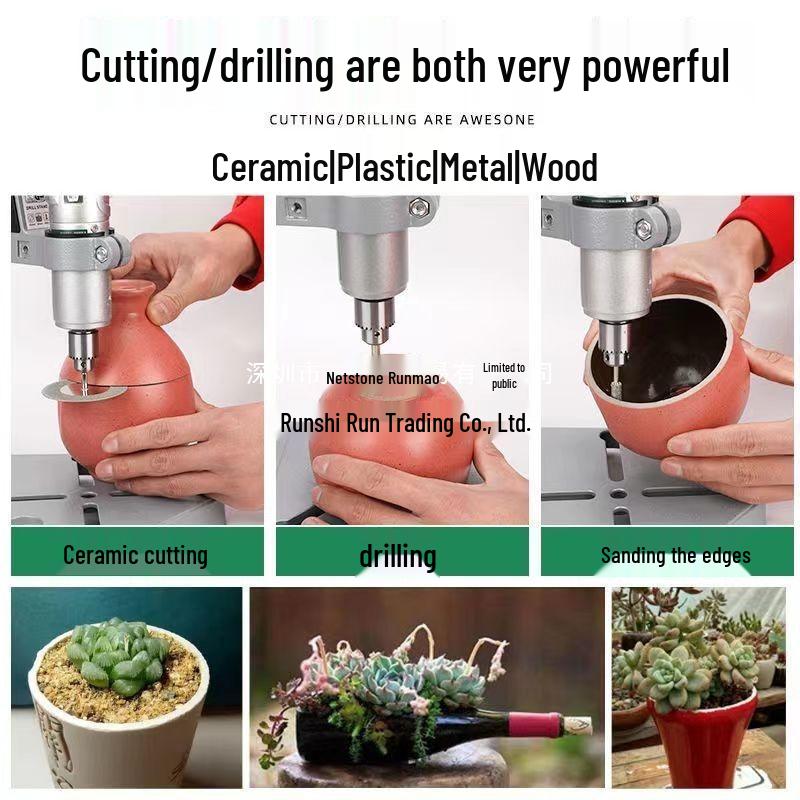 Multi-Functional Wine Bottle Cutting and Drilling Tool for Glass and Ceramic