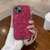 Luxury Glitter Faux Diamond Plated Lanyard Shiny Phone Case For iPhone 18 17 16 15 14 13 12 11 Pro Max Plus XR 17Air 17E 16E