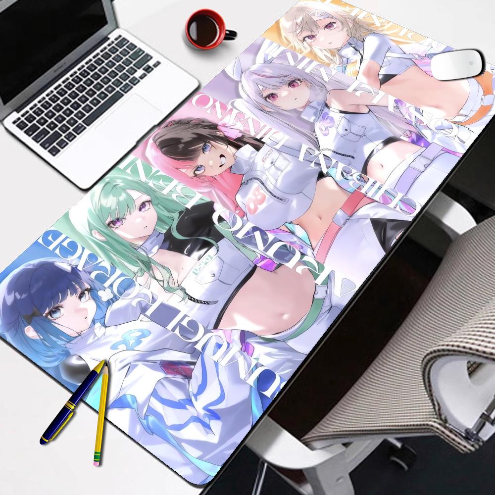 Gaming Mouse Pad Desk Mat Antislip Rubber Base Stitched Edges Kimono Anime Girls Group Art Print Extended Office Gamer Mat