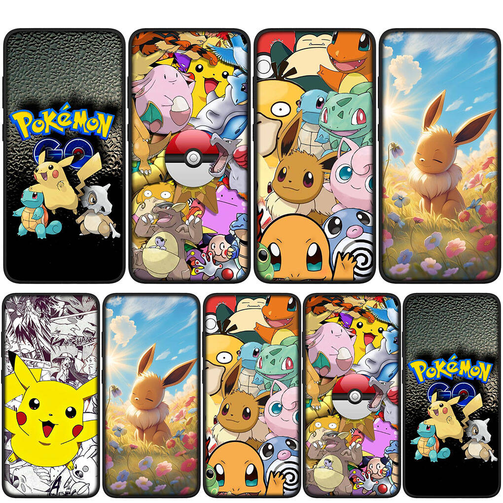 Cover for iPhone 17 16 15 Xiaomi Poco Redmi Note 14 13 12 11 Pro Max X 9 16e Samsung Galaxy S25 S24 S23 OPPO Huawei Eevee Pokemon Pikachu Phone Case