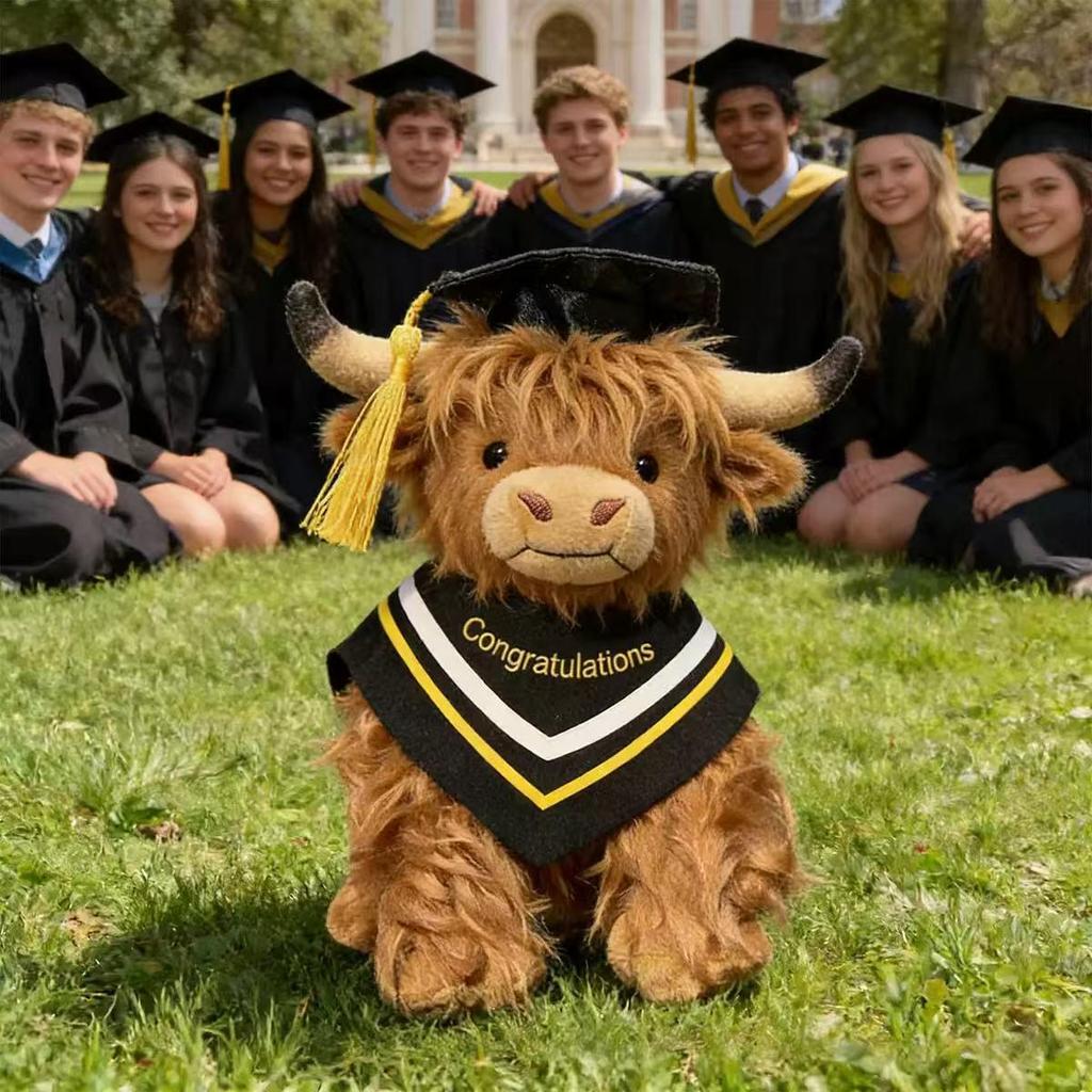 Highland Cow Plush Toy - Cute Scottish Animal Simulation Doll