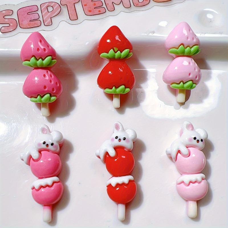 Strawberry Resin Mixed Colors Suitable for DIY Hair Clips and Headband Crafts