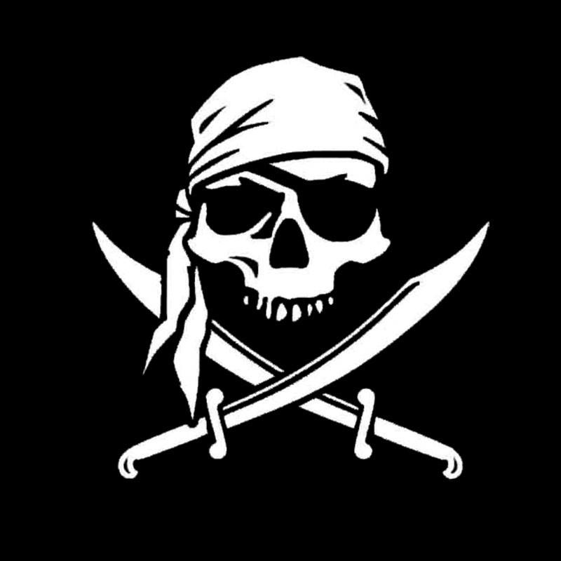 Adesivo impermeabile personalizzato Teschio Pirata e Decorazione divertente per auto in PVC per modellismo fuoristrada, Decalcomania 20-18.7cm