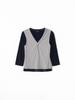 KIJUN Layered V-Neck Tee Navy
