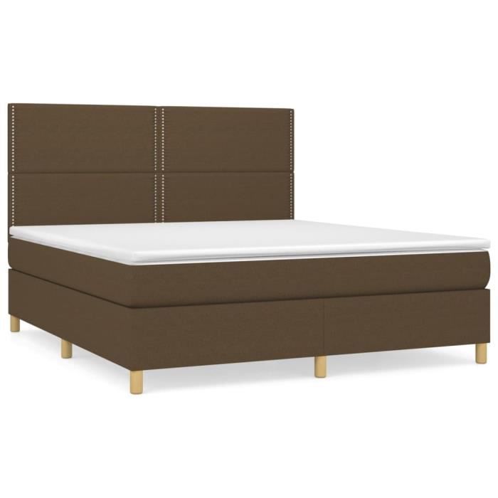3142276 vidaXL Divan Bed with Mattress Dark Brown 180x200 Cm