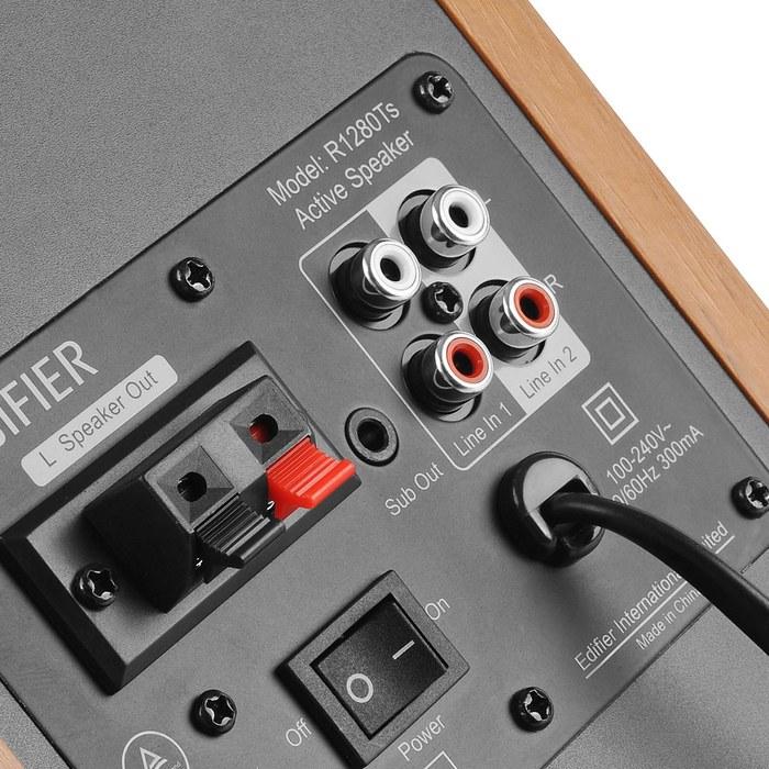 Edifier R1280Ts Active Bookshelf Speakers, 42W RMS, RCAx2 Input, Subwoofer Output, Built-in Amplifier, 4 Inch Woofer/5 Inch Tweeter, Pair,