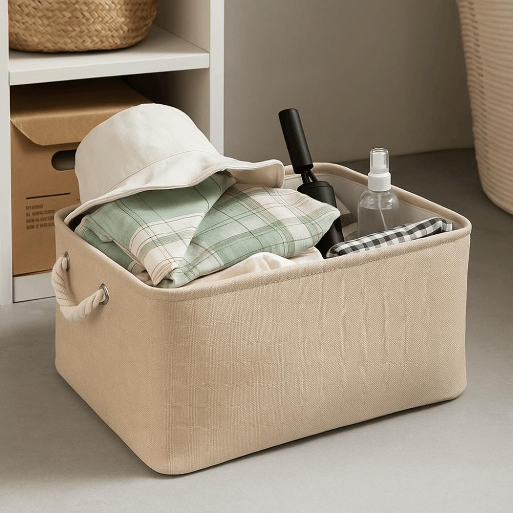 Portable Folding Storage Baskets Rectangular Clothes Sundries Organizer Kids Toys Organizer  Closet