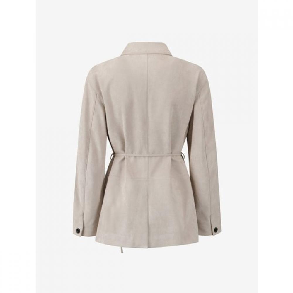 Cc Collect Belted Suede Collar Jacket C261psf513