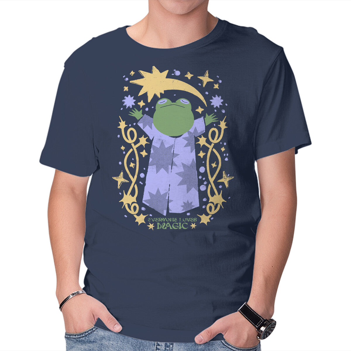 Unisex Crew Neck T-Shirt Everyone Loves Magic Graphic Short Sleeve Casual Tee XL