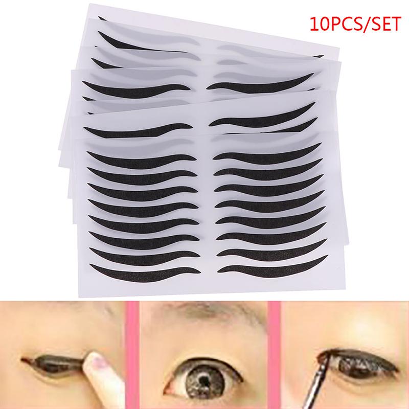 Exquisite Tragbare Band Schönheit Augen Aufkleber Make-Up-Tool Universal Eyeliner Aufkleber Auge 10 Teile/beutel