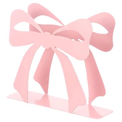 Stylish Metal Napkin Dispenser with A Delicate Pink Bows Classical Metal Napkin Rack for Decorative Rack Home & Party Decors
