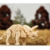 Tsukurundesu® Battery-Operated 3D Wooden Puzzle Dinosaur Series (D400 Triceratops) with Japanese Instructions