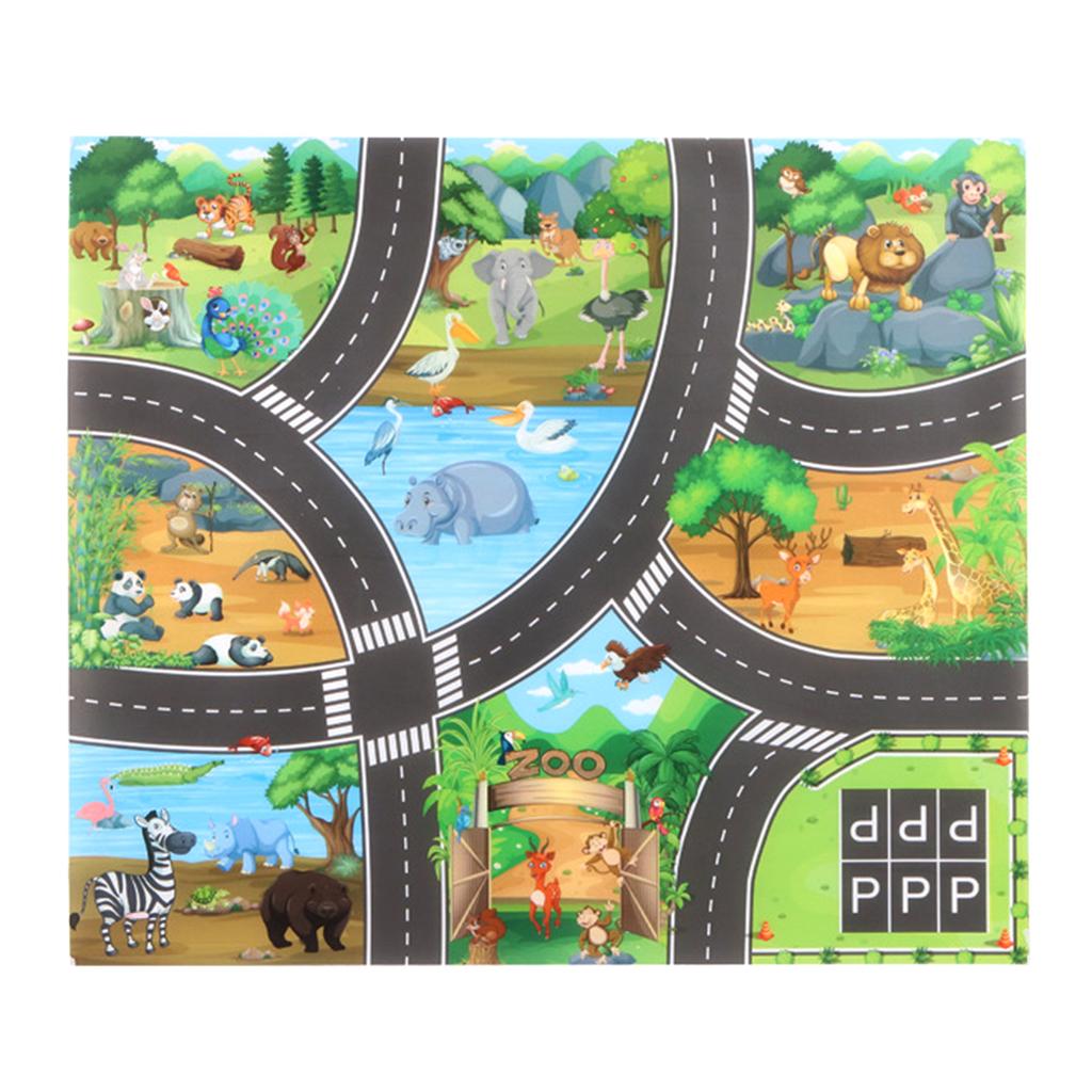 Baby Play Mat City Traffic Road Map Mat Carpet City Car Parking Lot Roadmap Traffic Signs Baby Climbing Playing Mat Game