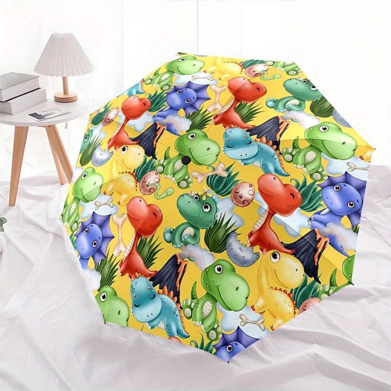 1pc Dinosaur Pattern Themed Umbrella, 8 Rib Frame,Automatic Opening 3 Fold Umbrella, Lightweight and Durable Couple Umbrella-086